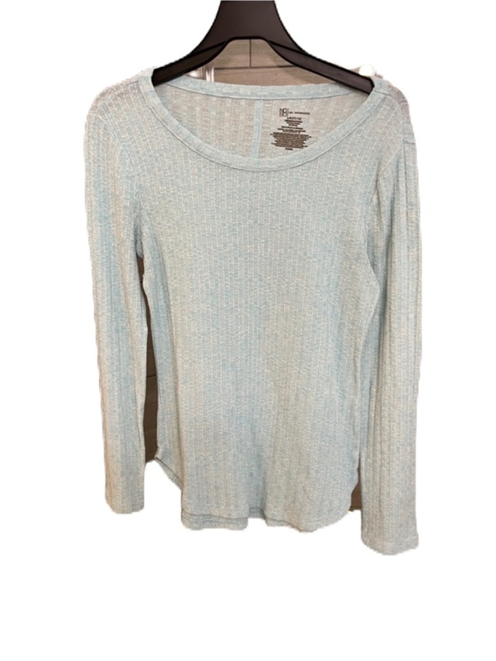 No Boundaries Light Blue Ribbed Long Sleeve Top